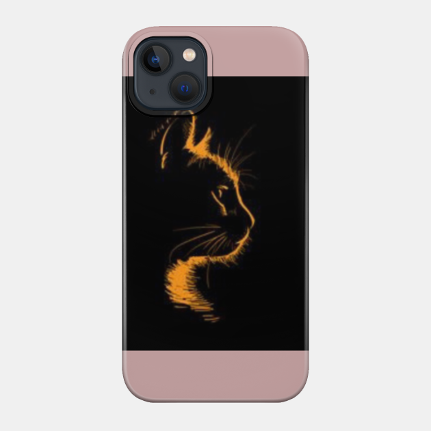 Cat in the Shadows - Cat Silhouette - Phone Case