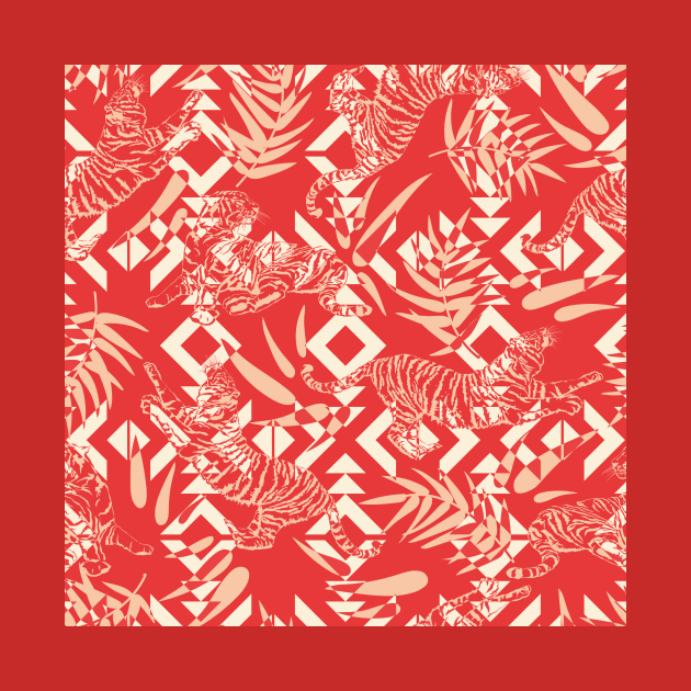 Tribal Tiger Camouflage / Red Jungle by matise