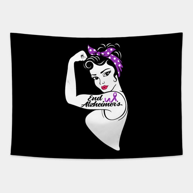 Strong Purple Ribbon Women Bandana ALZHEIMER AWARENESS Gift Tapestry by thuylinh8