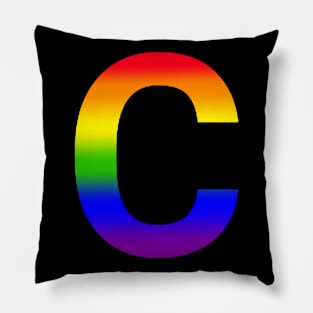 Rainbow Letter C Pillow