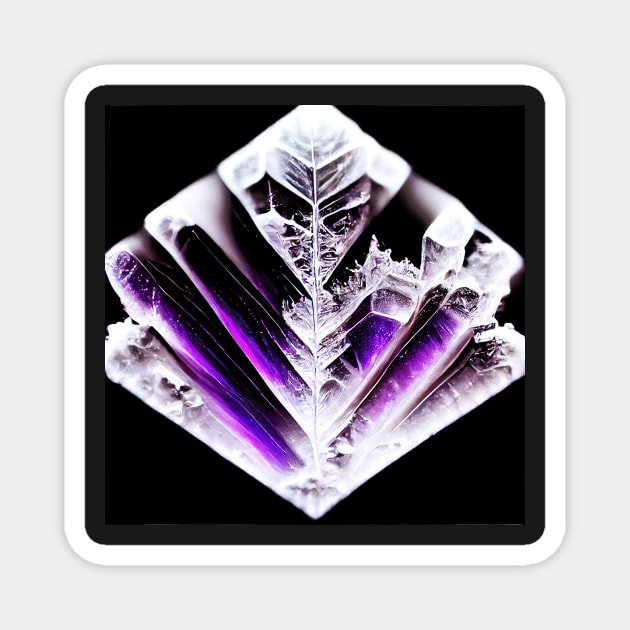 white and violet ice crystal Magnet by heartyARTworks