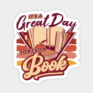 Retro It's a Great Day to Read a Book // 90s Style Book Lover Magnet