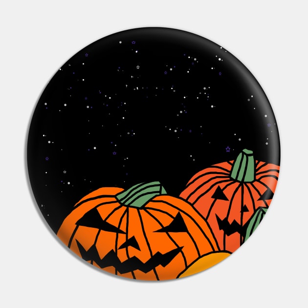 Spooky Pumpkins Late Night Halloween Horror Pin by ellenhenryart