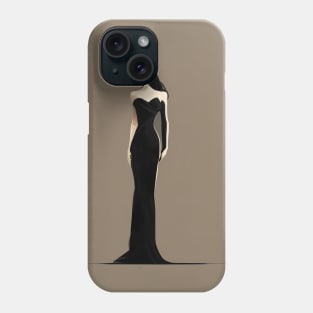 [AI Art] Lady in black, Minimal Art Style Phone Case