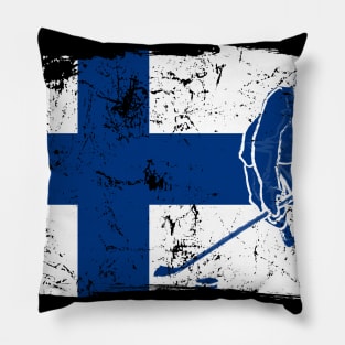 Finland Suomi Ice Hockey Player Flag Gift Idea Pillow