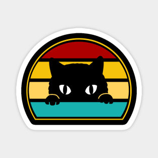 Funny Peeking Black Cat Magnet