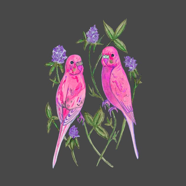 Pink budgies by deadblackpony