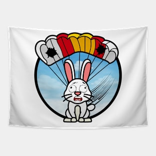 Silly white rabbit  has a broken parachute Tapestry