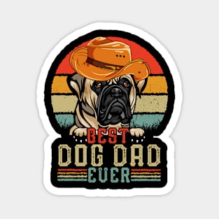 Vintage Best Dog Dad Ever Retro Headband Funny Father's Day Magnet