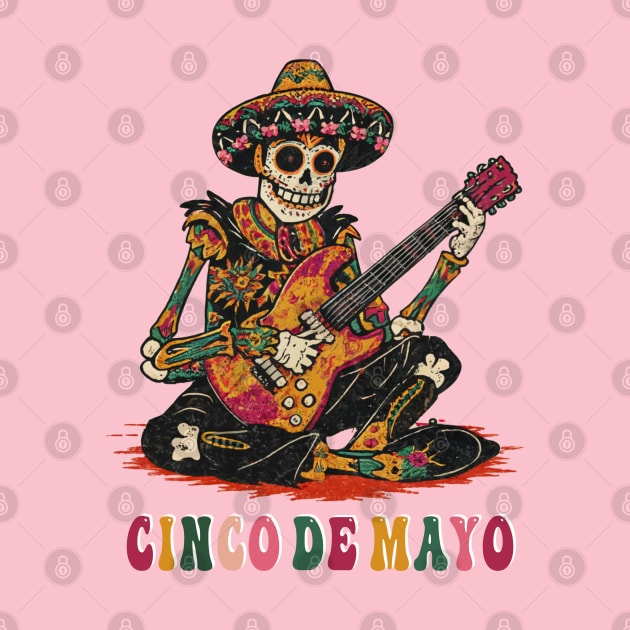 Skeleton Mexican playing guitar Cinco de Mayo Men Sombrero Dab by NIKA13