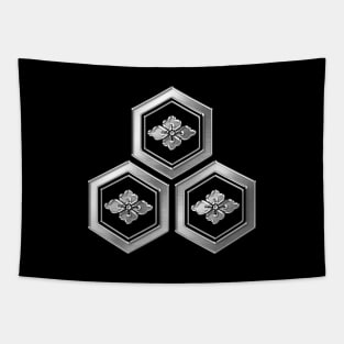 Azai Clan Kamon Silver Chrome Tapestry