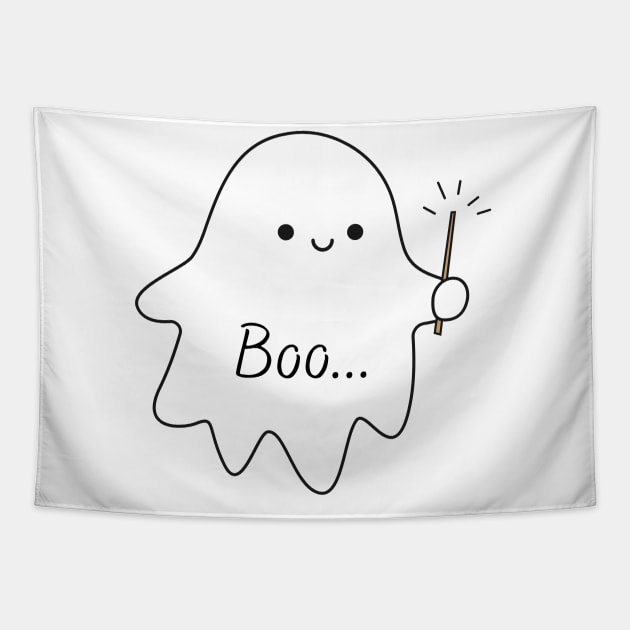 Cute Ghost Shirt, Halloween Tshirt Tapestry by Salasala