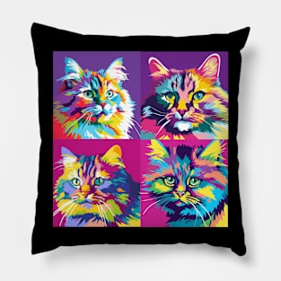 Siberian Cat Pop Art - Cat Lover Gift Pillow