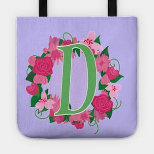 Monogram D, Personalized Floral Initial Tote