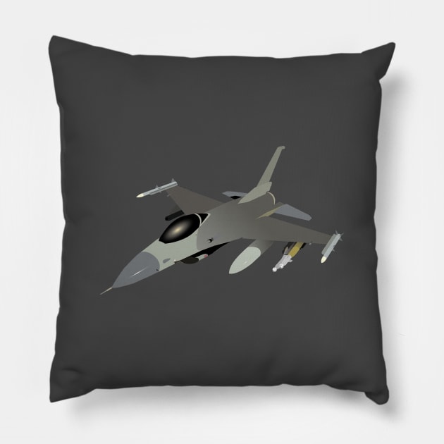 American F16 Jet Fighter Pillow by NorseTech