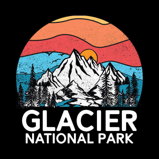 Vintage Glacier National Park Retro 80s Montana Mountain by mrsmitful01