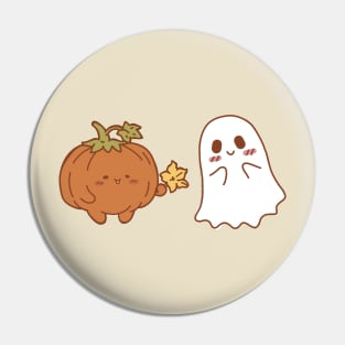 Pumpkin & Ghost Friends Pin