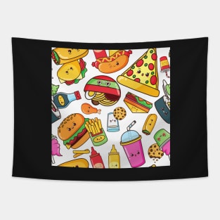 Kawaii Foodie Tapestry