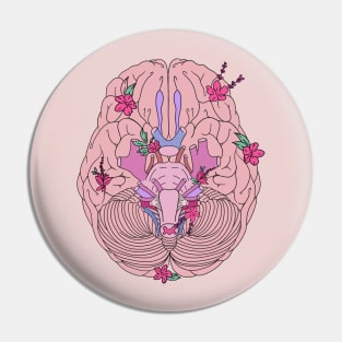 Floral brain Pin