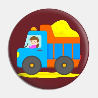 Dump Truck on Construction Site Pin