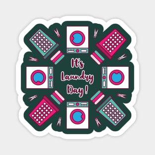 It's Laundry Day Mandala | Green Pink | Dark Green Magnet