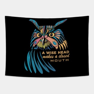 Mystic Owl "A wise head makes a closed mouth" Tapestry