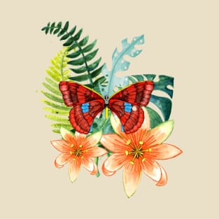 Butterfly with Passionflowers T-Shirt