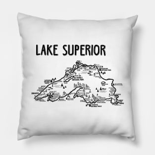 Lake Superior Map Pillow