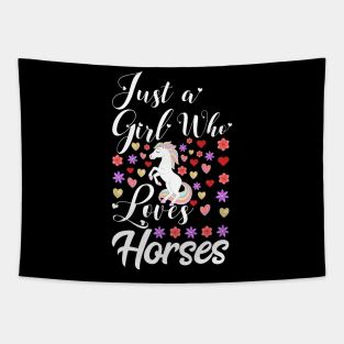 Cute Horse Just a Girl who Loves Horses Graphic Horse Tapestry