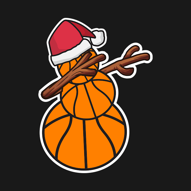 Dabbing Basketball Snowman Christmas by RJCatch