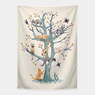 The tree of cat life Tapestry