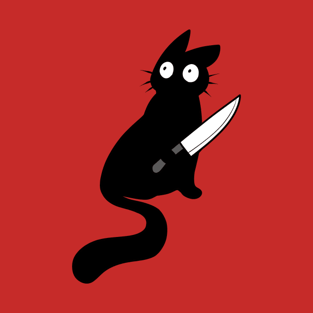 Vaguely threatening cat with a knife. by TheMightyQ
