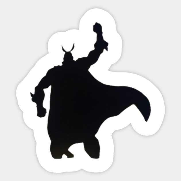 All Might Silhouette All Might Sticker Teepublic Au