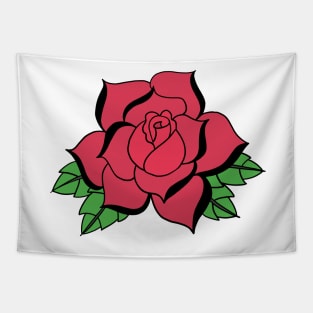 Traditional Tattoo Red Rose Tapestry