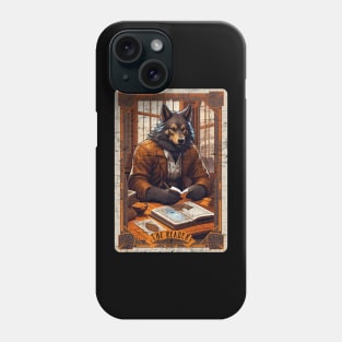 The Reader Retro Werewolf Halloween Tarot Card Phone Case