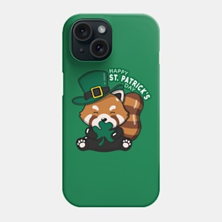 Red Panda Happy St Patrick's Day Phone Case