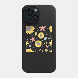 Cute flower floral pattern with sunflowers and other sweet florals Phone Case