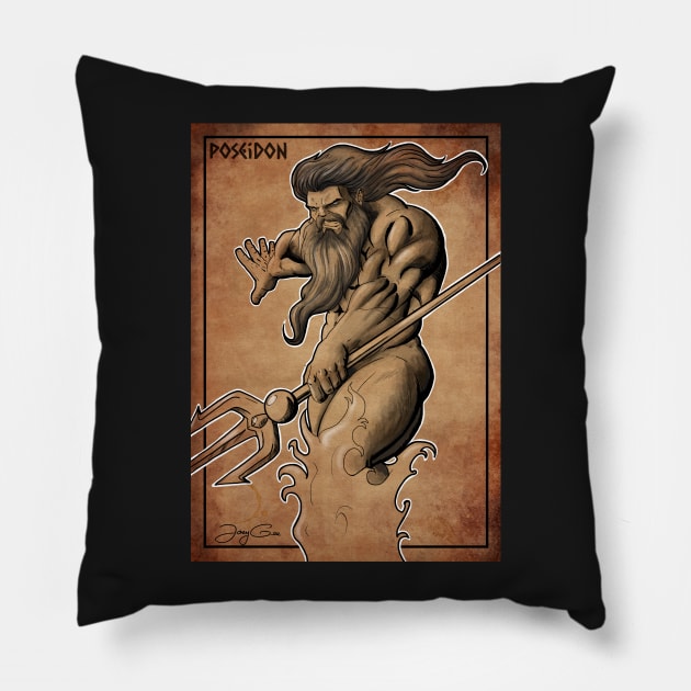 Poseidon Pillow by JayGeeArt