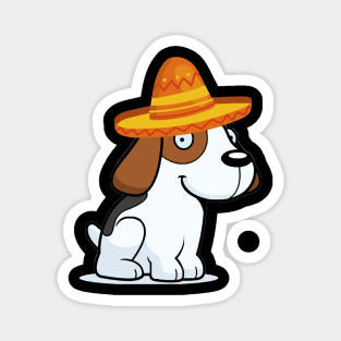 Cute dog beagle mexico cinco de mayo Magnet