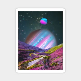 Road Of Dreams - Space Aesthetic, Retro Futurism, Sci-Fi Magnet