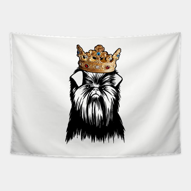 Affenpinscher Dog King Queen Wearing Crown Tapestry by millersye