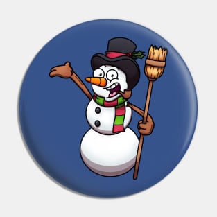 Classic Friendly Cartoon Snowman Pin