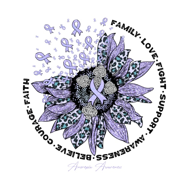 anorexia Awareness - leopard sunflower cross faith love family by vamstudio