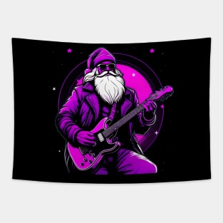 Rock & Roll Christmas Santa Claus Guitar Player Tapestry