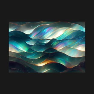 Iridescent Abstract Glass Waves T-Shirt