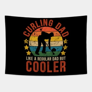 Curling Dad Funny Vintage Curling Father's Day Gift Tapestry