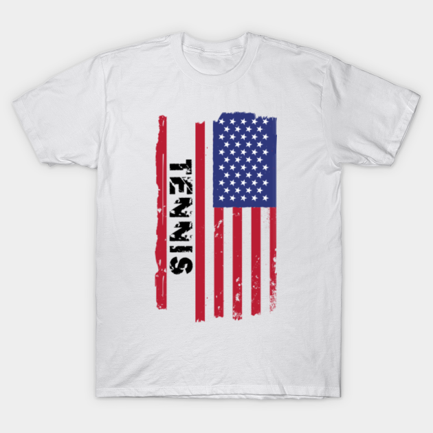 Awesome Tennis Sport Sports USA United States America American Flag For A Birthday Or Christmas - Gift - T-Shirt