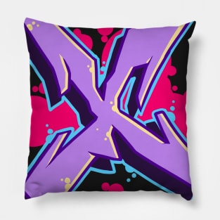 Letter X- Graffiti Street Art Style Pillow