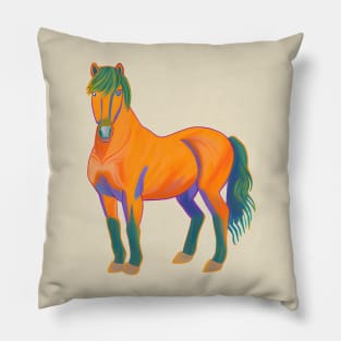 Icelandic Horse Colorful Pillow