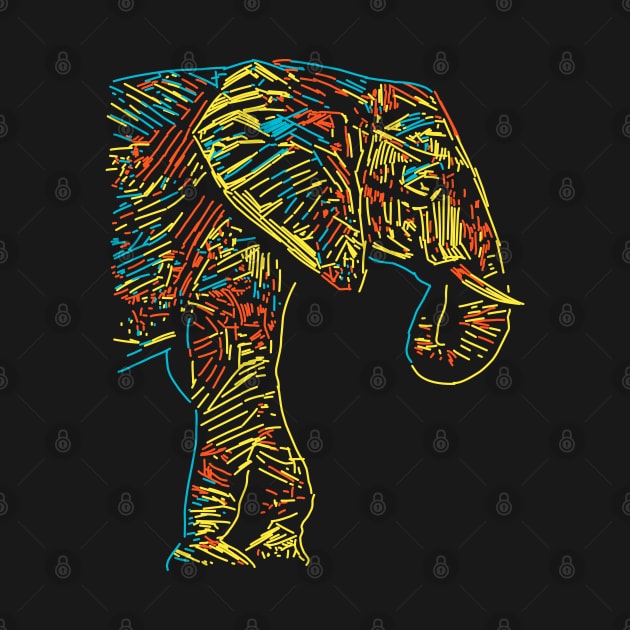 elephant side view abstract by Mako Design 